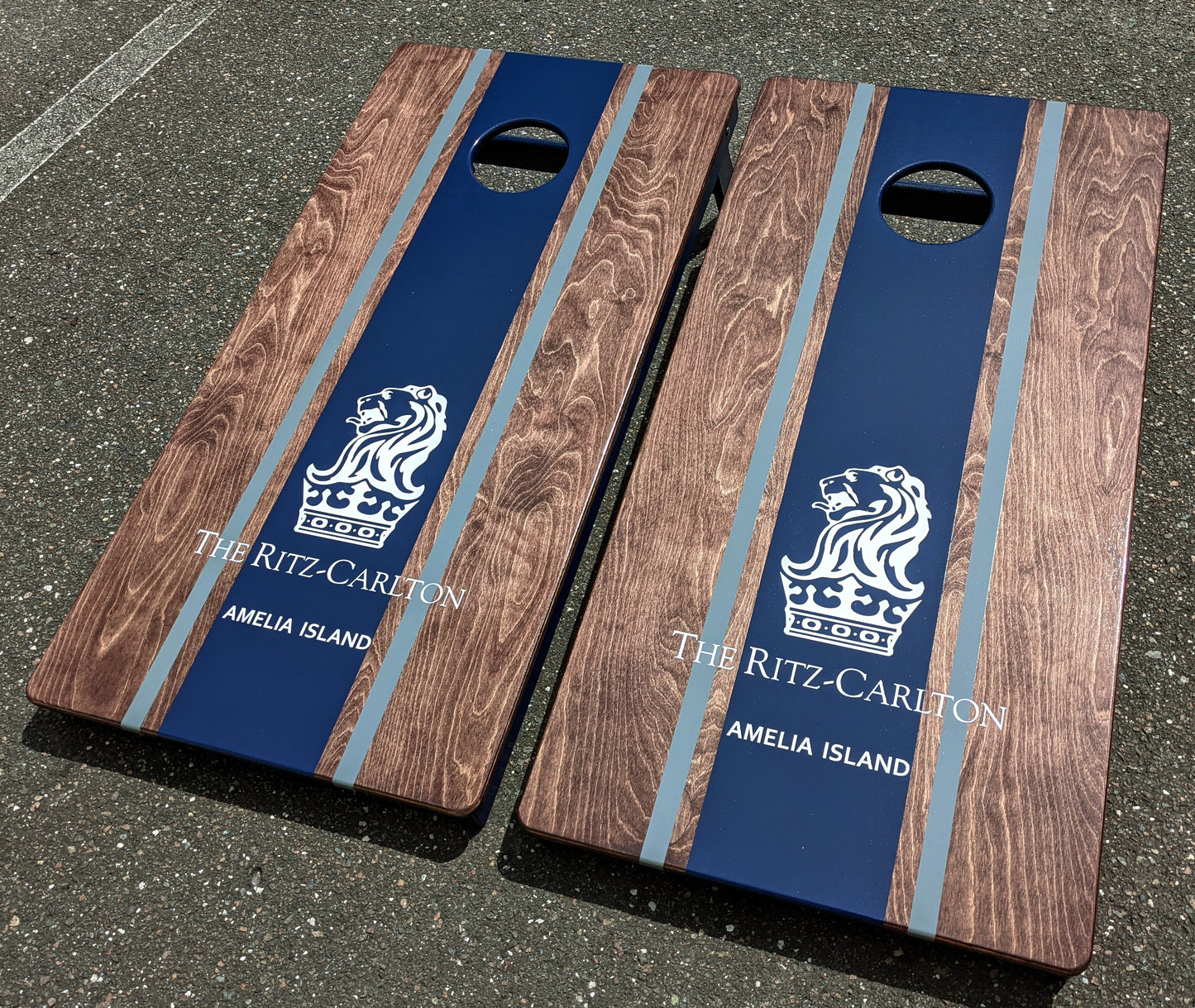Surfer Stripe add logo Cornhole Boards