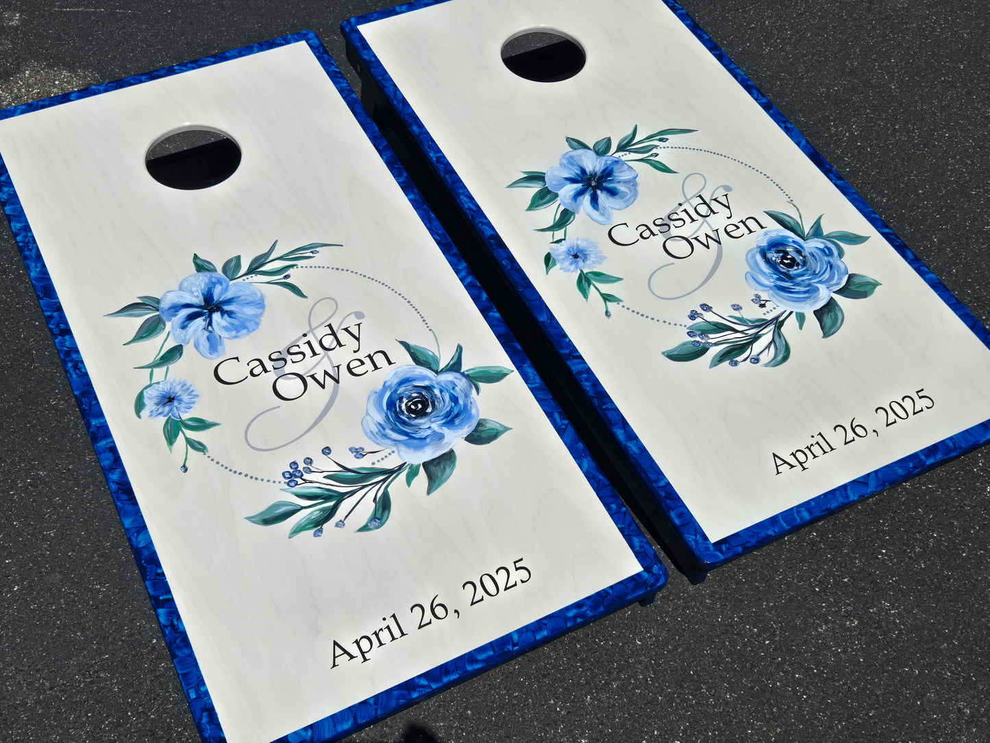 Hand Painted Flowers Cornhole Boards