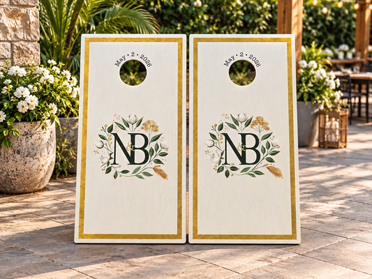 Custom Cornhole Boards - Hand painted design