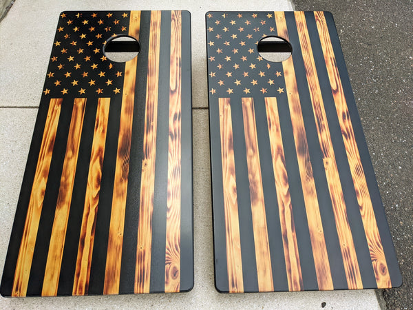 Burnt Flag Cornhole Boards