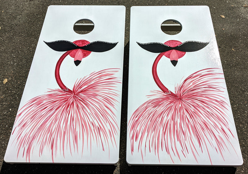 Glam Flamingo Cornhole Boards