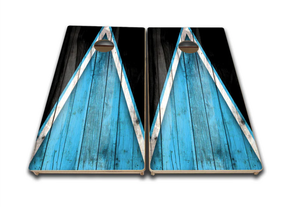 Sky Blue Triangle Cornhole Boards