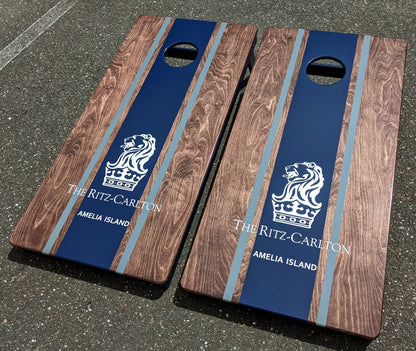 Custom Cornhole Boards - Hand stained and painted